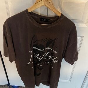Boohoo Brown Graphic Short Sleeve Tee